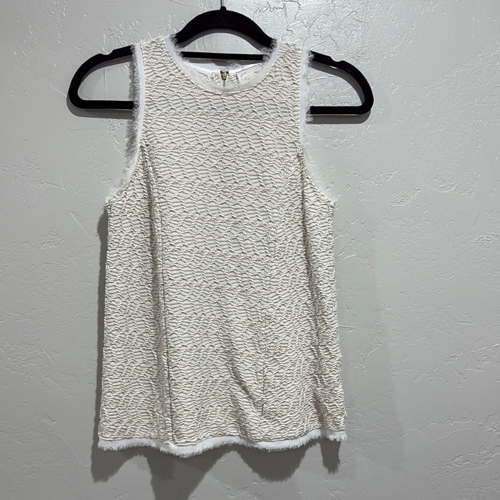 Anthropologie White Boxy Sleeveless Tank Top